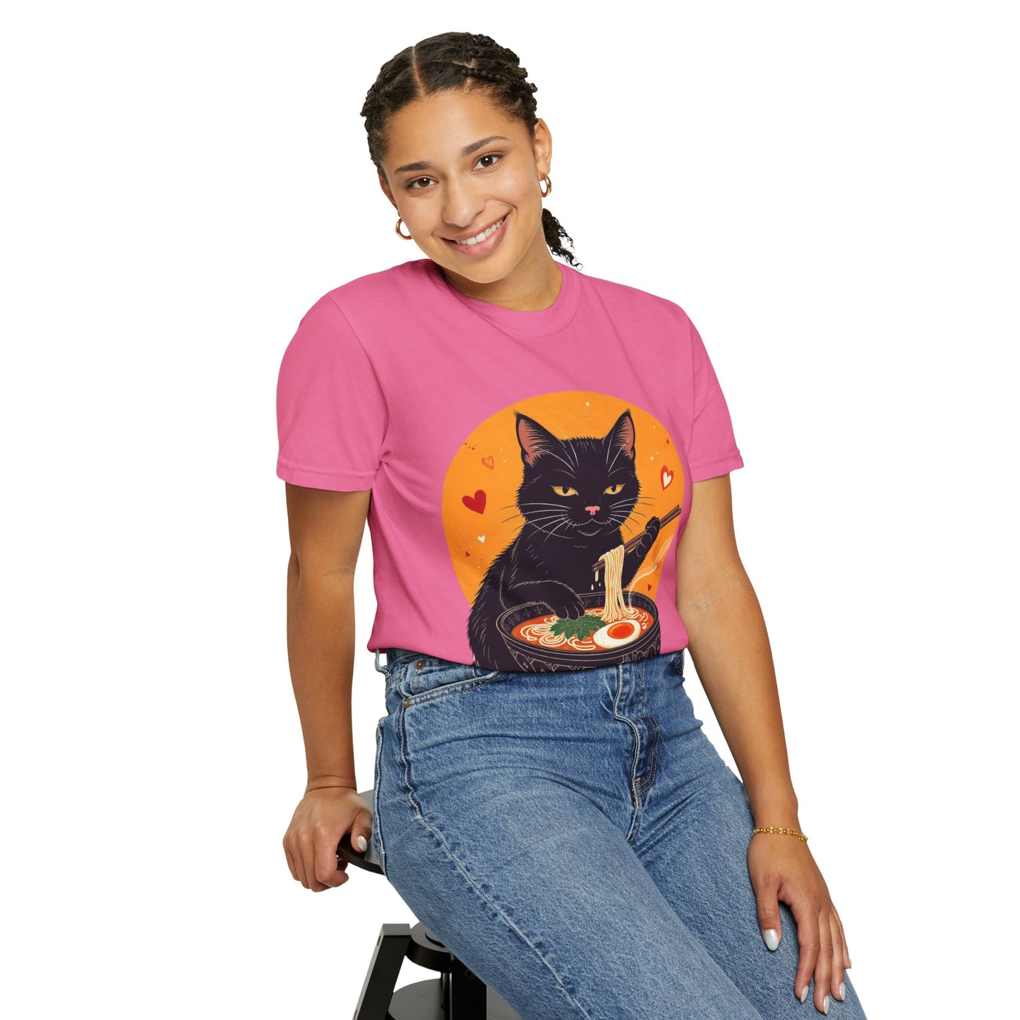 Cute Cat Ramen Lover Unisex T-Shirt | Perfect for Foodies & Cat Lovers Noodle Cat Shirt, Ramen Cat T-Shirt, Foodie Lover Shirts, Black Cat Noodle T-Shirts, Retro Cat Tees, Cat Lover Sweatshirts, Black Cat Tee
