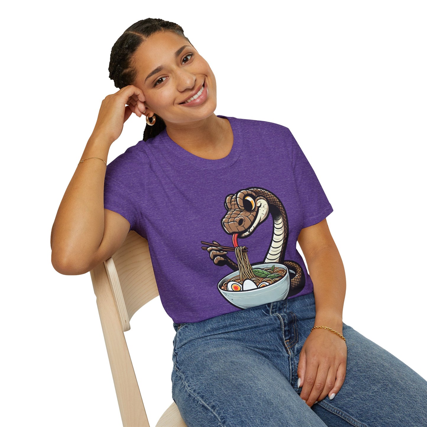 Funny Japanese Anime Snake Eats Ramen King Python T-Shirt