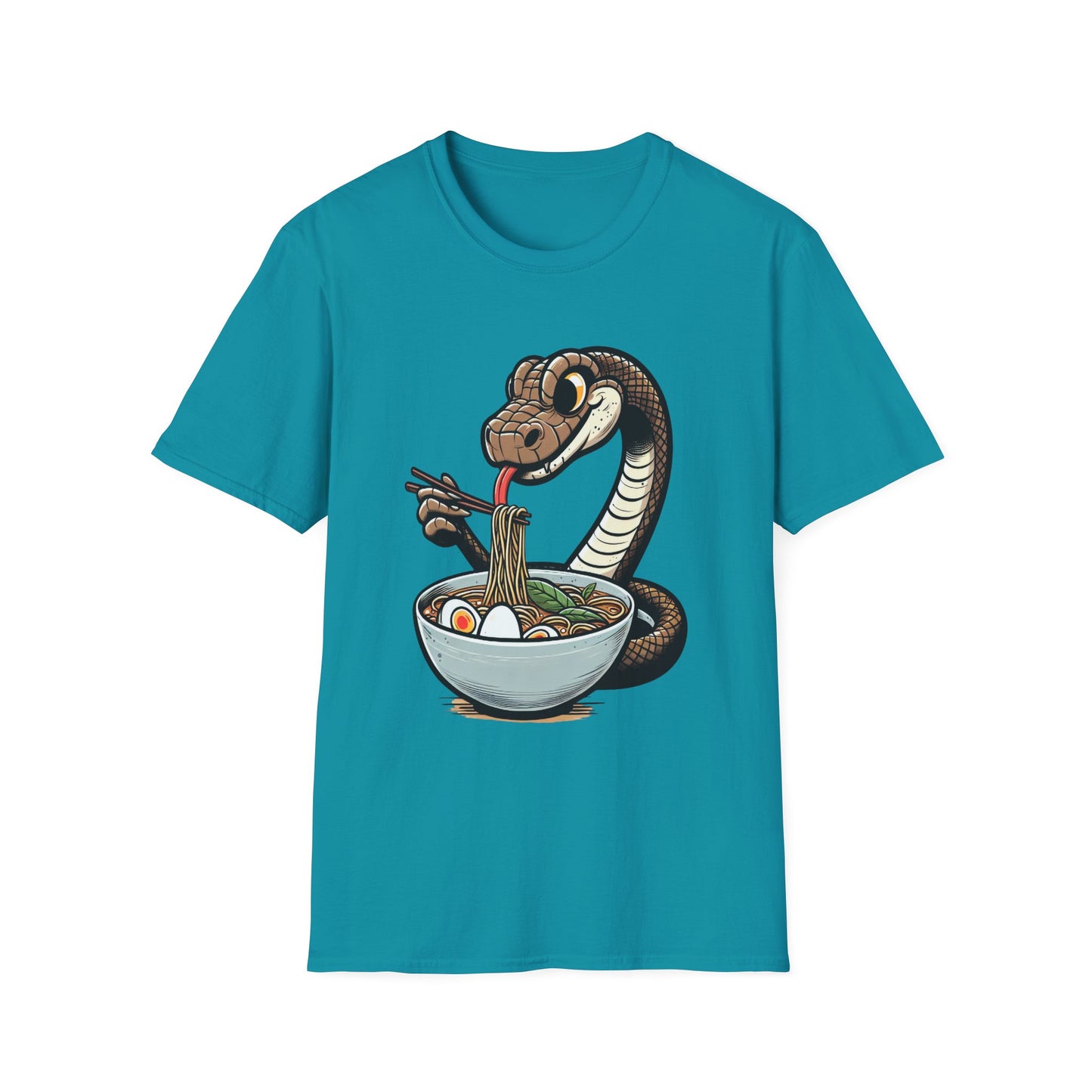 Funny Japanese Anime Snake Eats Ramen King Python T-Shirt
