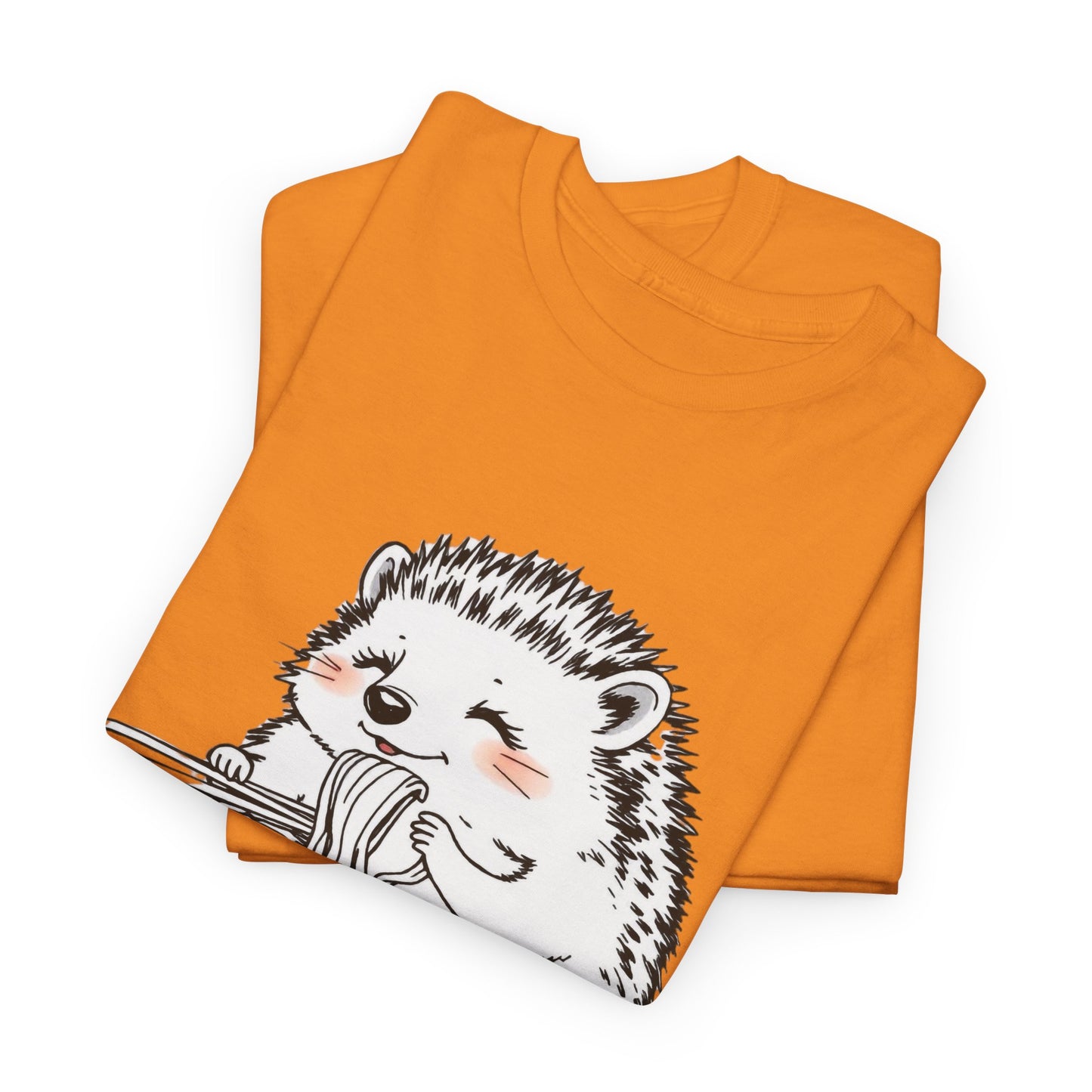 Noodle Hedgehog Shirt, Ramen HedgehogT-Shirt, Foodie Lover Shirts, Black Hedgehog Noodle T-Shirts, Retro HedgehogTees, Hedgehog Lover Sweatshirts, Black Hedgehog Tee Cute Hedgehog Eating Noodles Unisex Heavy Cotton Tee