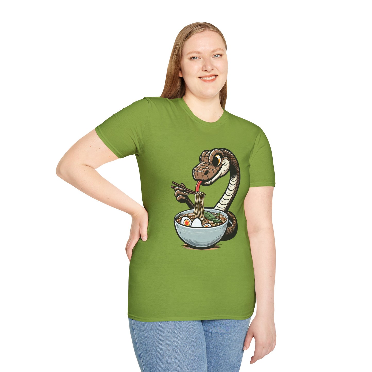 Funny Japanese Anime Snake Eats Ramen King Python T-Shirt