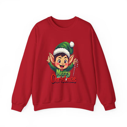 Merry Christmas Elf Crewneck Sweatshirt . Adorable Christmas Elf 3D T-Shirt – Festive Holiday Gift | Merry Christmas All Over Print