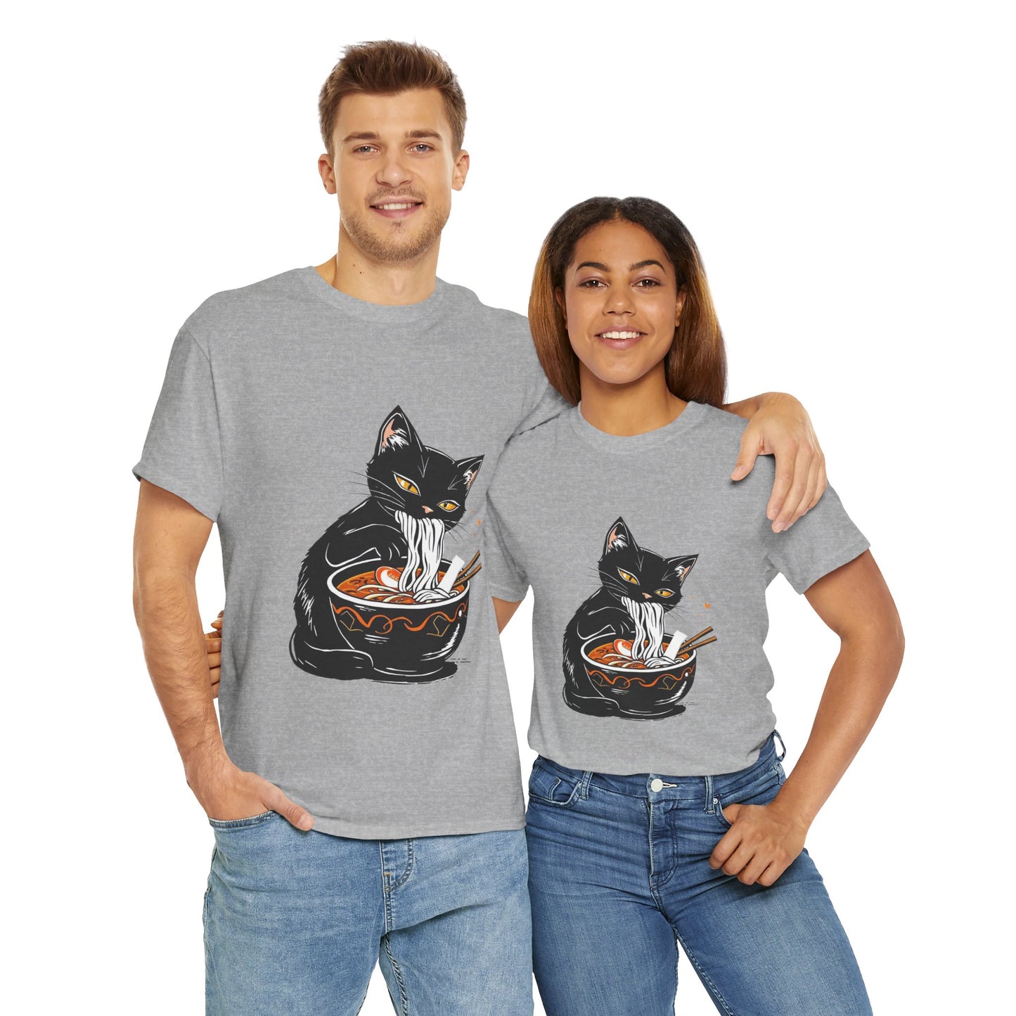 Noodle Cat Shirt, Ramen Cat T-Shirt, Foodie Lover Shirts, Black Cat Noodle T-Shirts, Retro Cat Tees, Cat Lover Sweatshirts, Black Cat Tee