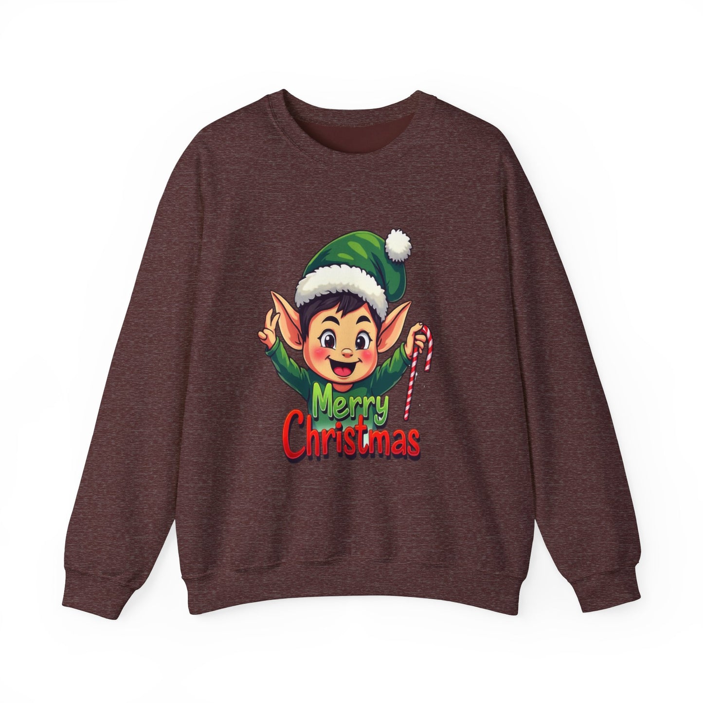 Merry Christmas Elf Crewneck Sweatshirt . Adorable Christmas Elf 3D T-Shirt – Festive Holiday Gift | Merry Christmas All Over Print