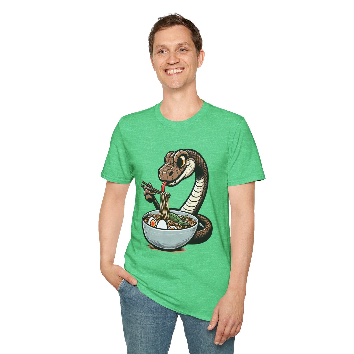 Funny Japanese Anime Snake Eats Ramen King Python T-Shirt
