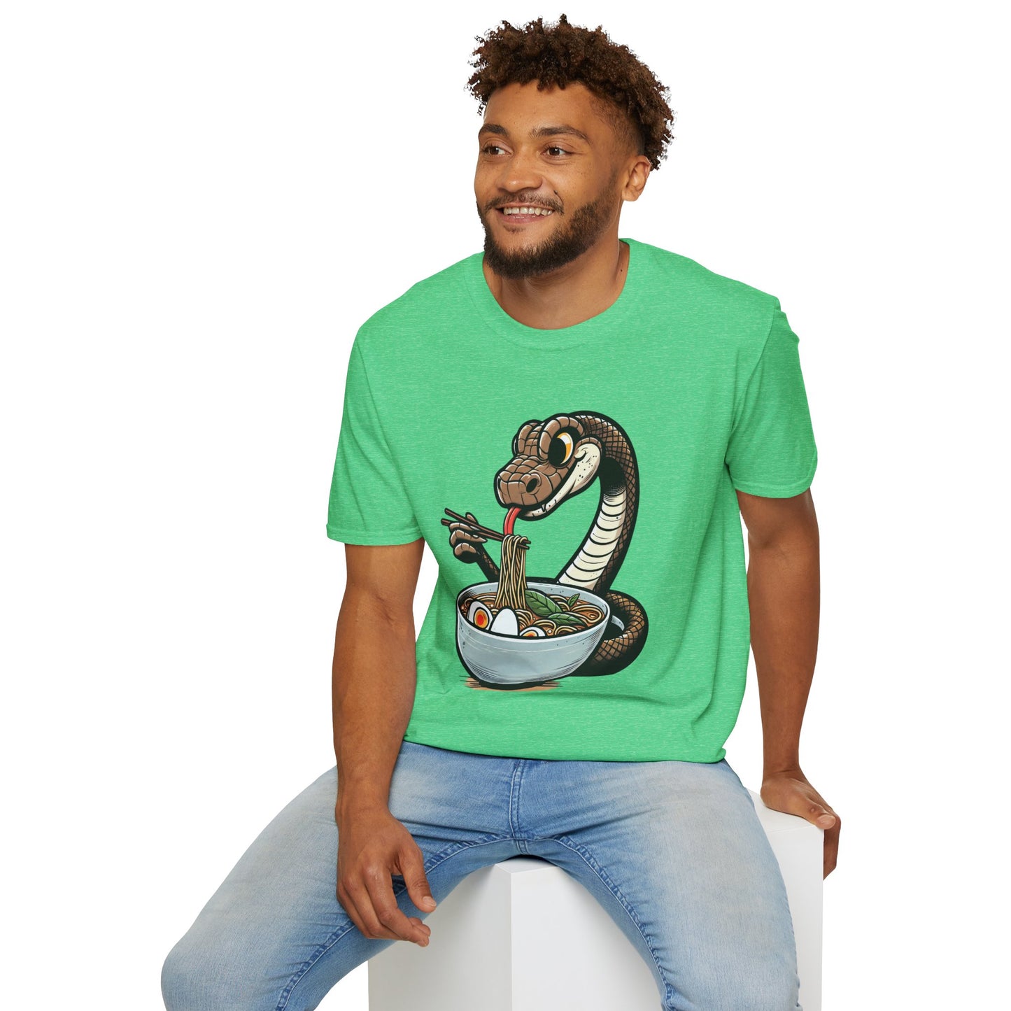Funny Japanese Anime Snake Eats Ramen King Python T-Shirt