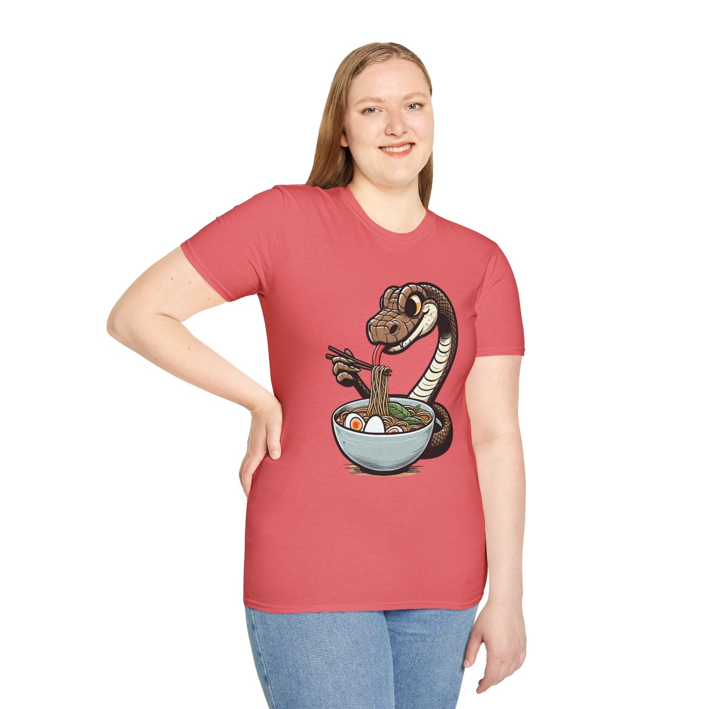 Funny Japanese Anime Snake Eats Ramen King Python T-Shirt