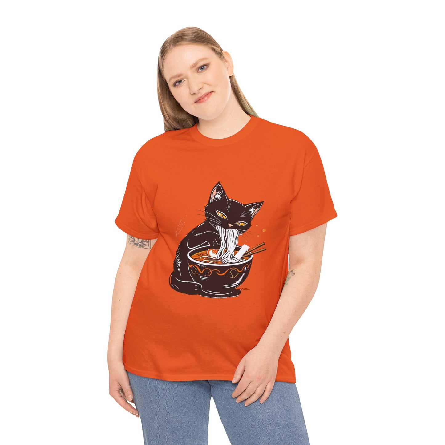 Noodle Cat Shirt, Ramen Cat T-Shirt, Foodie Lover Shirts, Black Cat Noodle T-Shirts, Retro Cat Tees, Cat Lover Sweatshirts, Black Cat Tee
