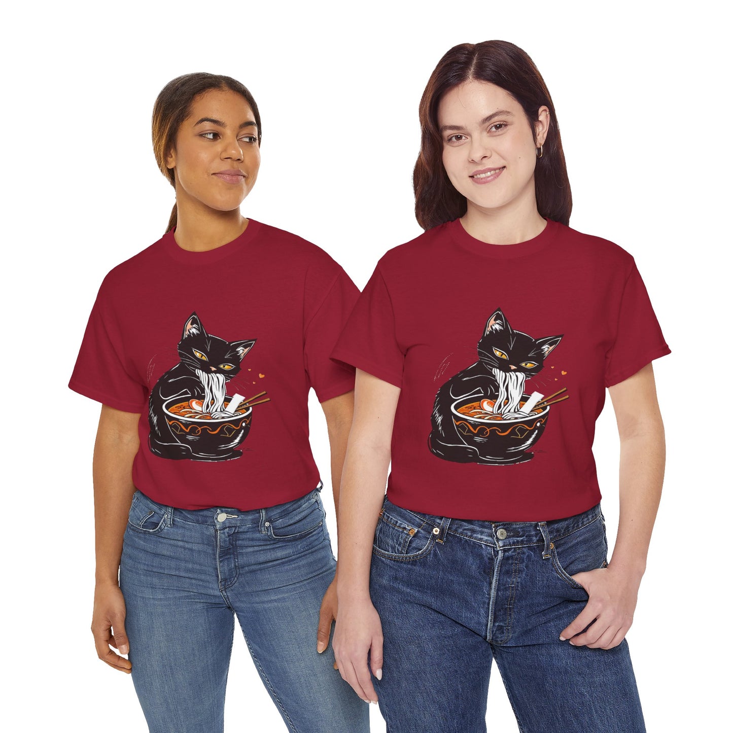 Noodle Cat Shirt, Ramen Cat T-Shirt, Foodie Lover Shirts, Black Cat Noodle T-Shirts, Retro Cat Tees, Cat Lover Sweatshirts, Black Cat Tee