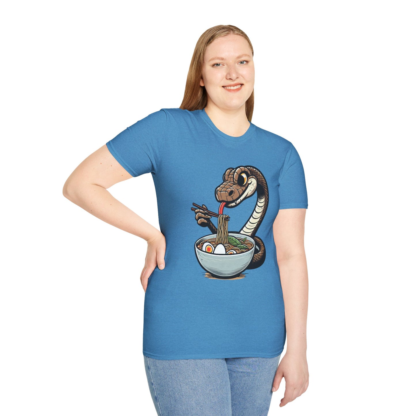 Funny Japanese Anime Snake Eats Ramen King Python T-Shirt