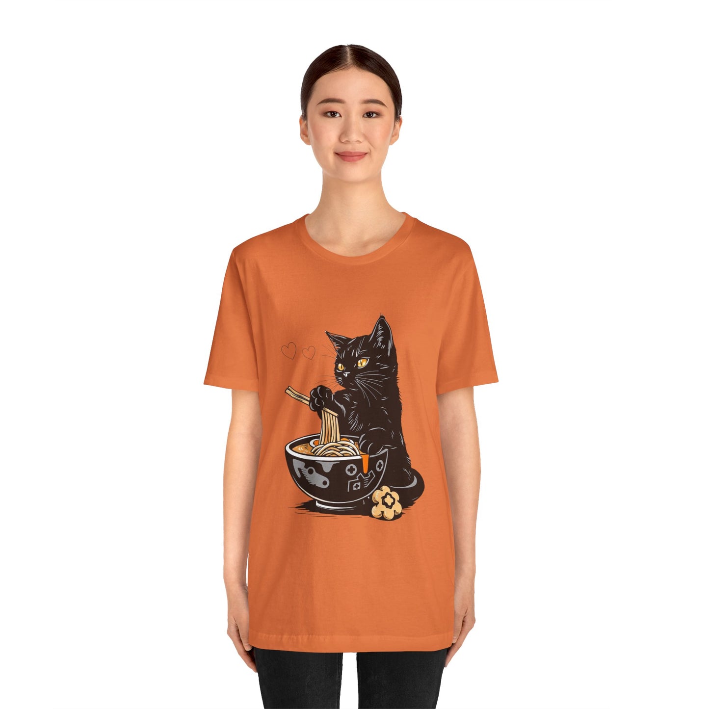 Noodle Cat Shirt, Ramen Cat T-Shirt, Foodie Lover Shirts, Black Cat Noodle T-Shirts, Retro Cat Tees, Cat Lover Sweatshirts, Black Cat Tee