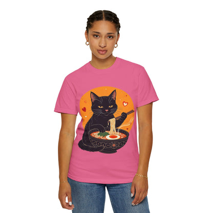 Cute Cat Ramen Lover Unisex T-Shirt | Perfect for Foodies & Cat Lovers Noodle Cat Shirt, Ramen Cat T-Shirt, Foodie Lover Shirts, Black Cat Noodle T-Shirts, Retro Cat Tees, Cat Lover Sweatshirts, Black Cat Tee
