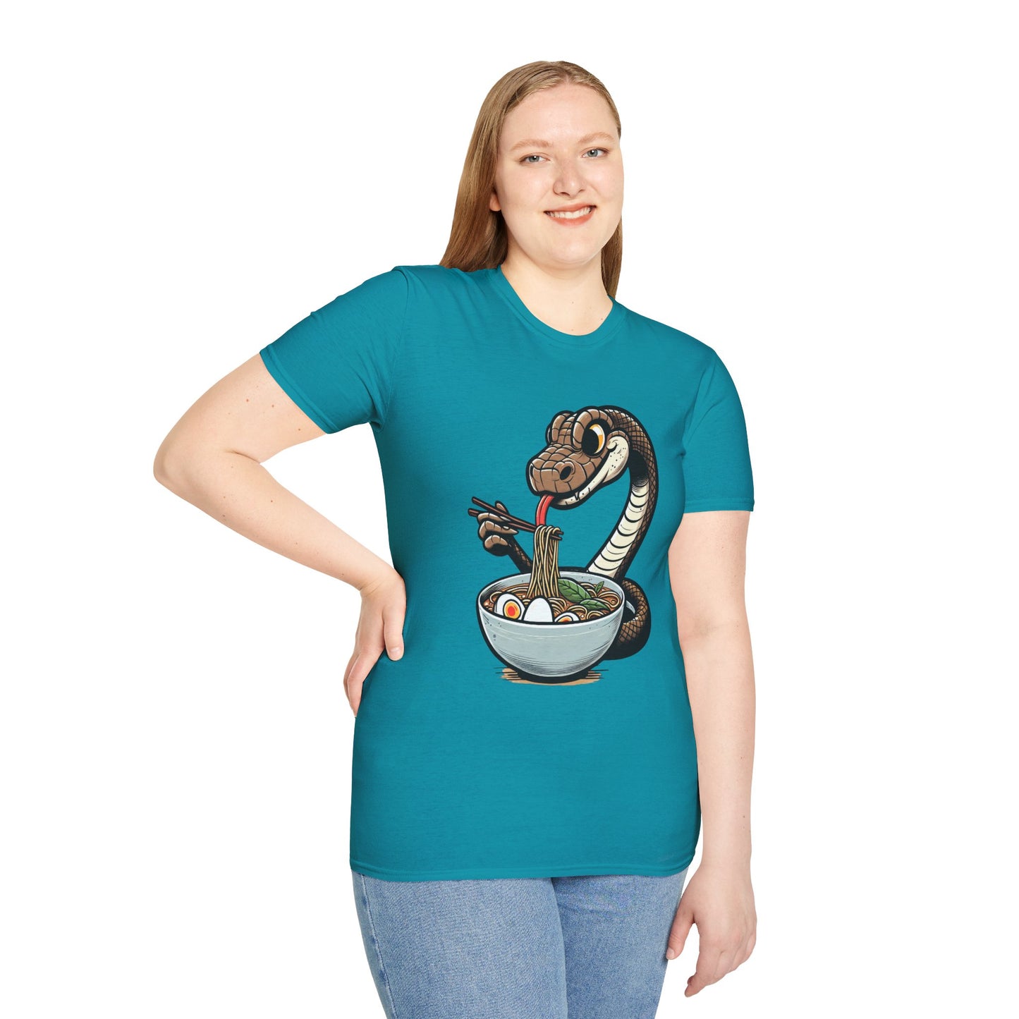 Funny Japanese Anime Snake Eats Ramen King Python T-Shirt
