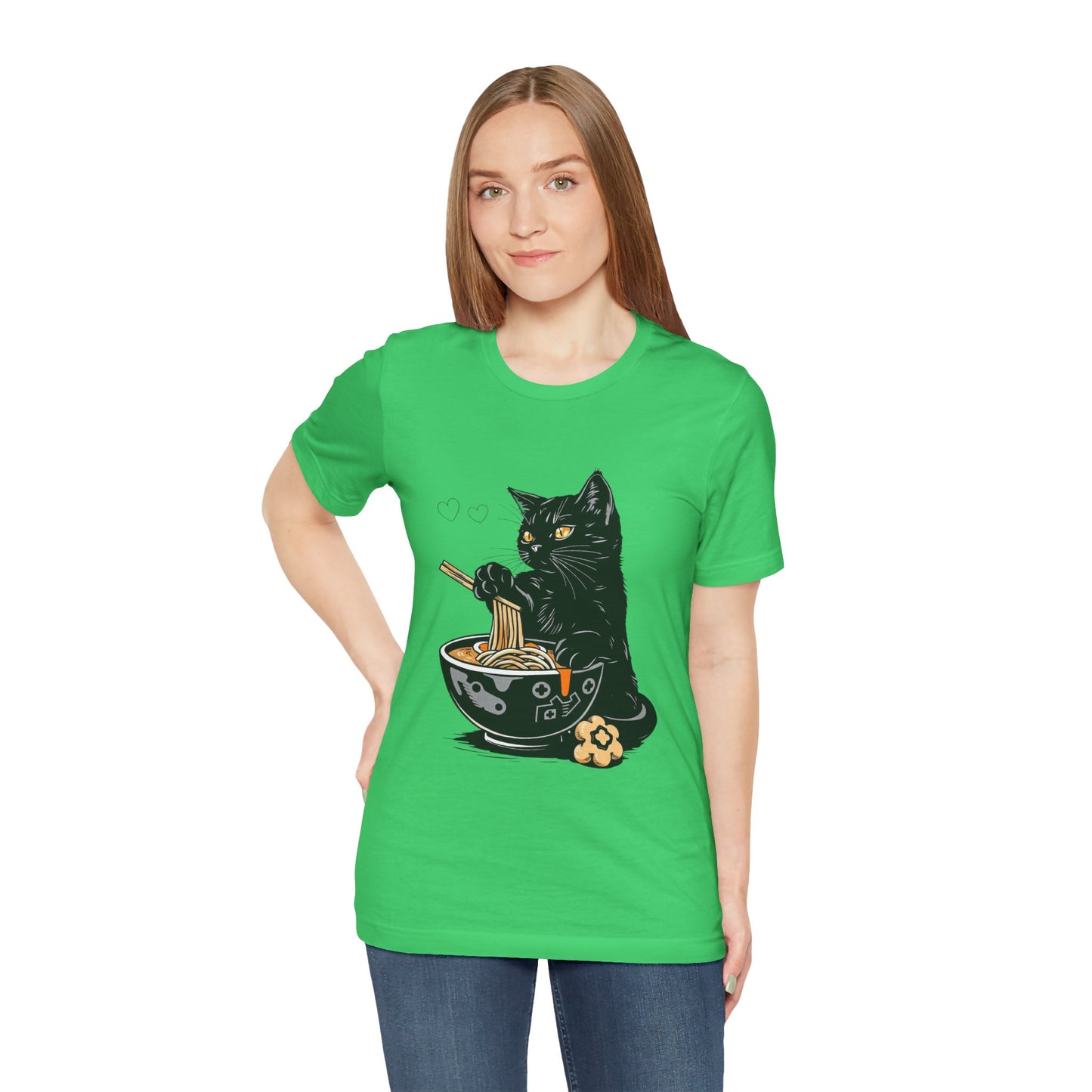 Noodle Cat Shirt, Ramen Cat T-Shirt, Foodie Lover Shirts, Black Cat Noodle T-Shirts, Retro Cat Tees, Cat Lover Sweatshirts, Black Cat Tee