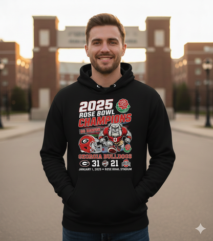 2025 College Football Champions Hoodie – Bulldog Fan Victory Sweatshirt, Game Day Pullover