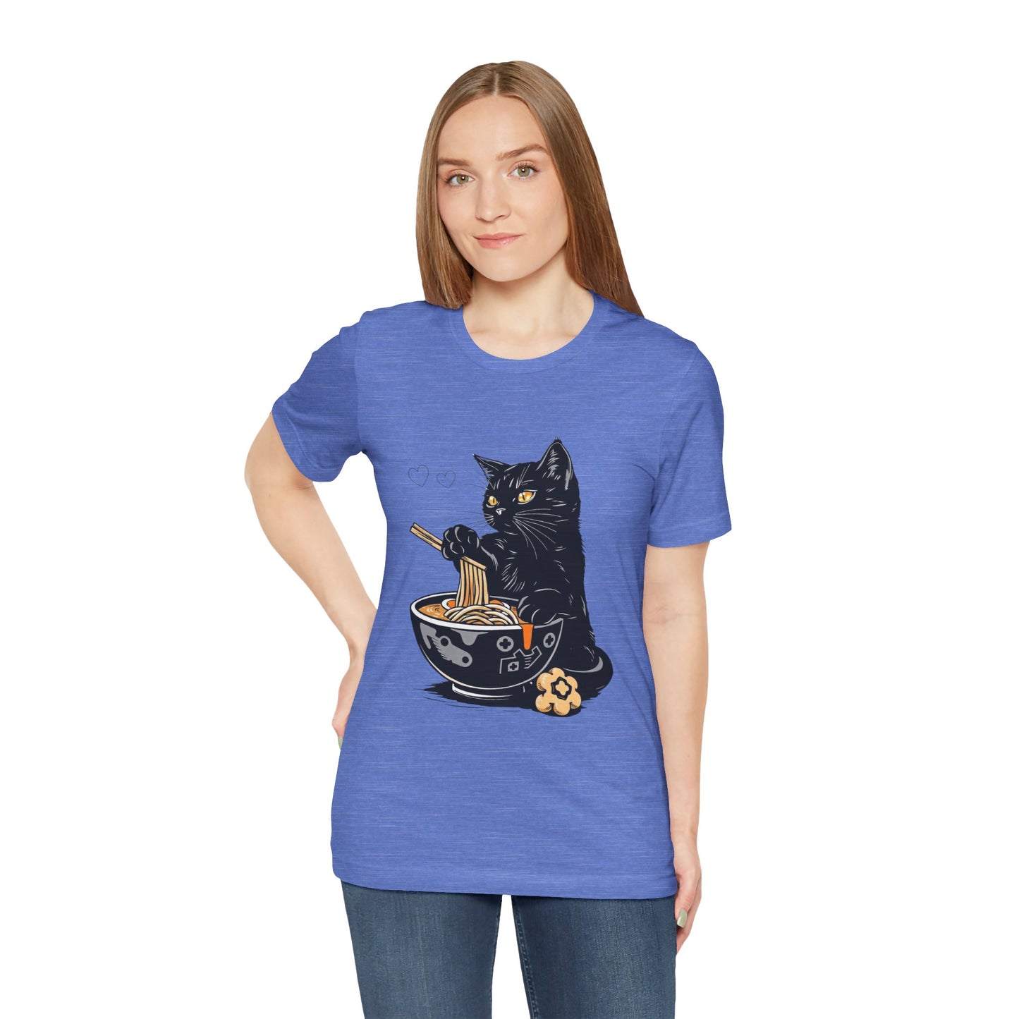 Noodle Cat Shirt, Ramen Cat T-Shirt, Foodie Lover Shirts, Black Cat Noodle T-Shirts, Retro Cat Tees, Cat Lover Sweatshirts, Black Cat Tee