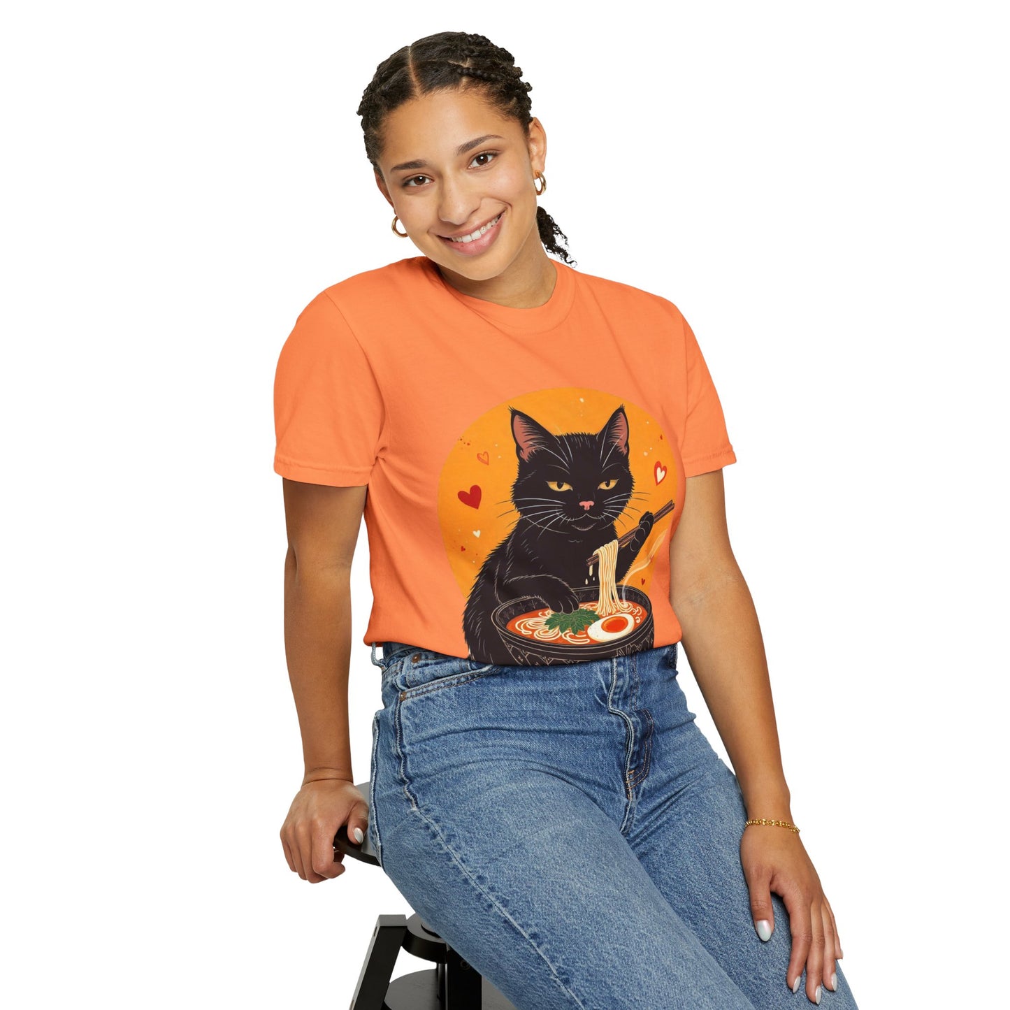 Cute Cat Ramen Lover Unisex T-Shirt | Perfect for Foodies & Cat Lovers Noodle Cat Shirt, Ramen Cat T-Shirt, Foodie Lover Shirts, Black Cat Noodle T-Shirts, Retro Cat Tees, Cat Lover Sweatshirts, Black Cat Tee