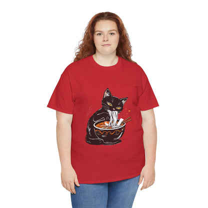 Noodle Cat Shirt, Ramen Cat T-Shirt, Foodie Lover Shirts, Black Cat Noodle T-Shirts, Retro Cat Tees, Cat Lover Sweatshirts, Black Cat Tee