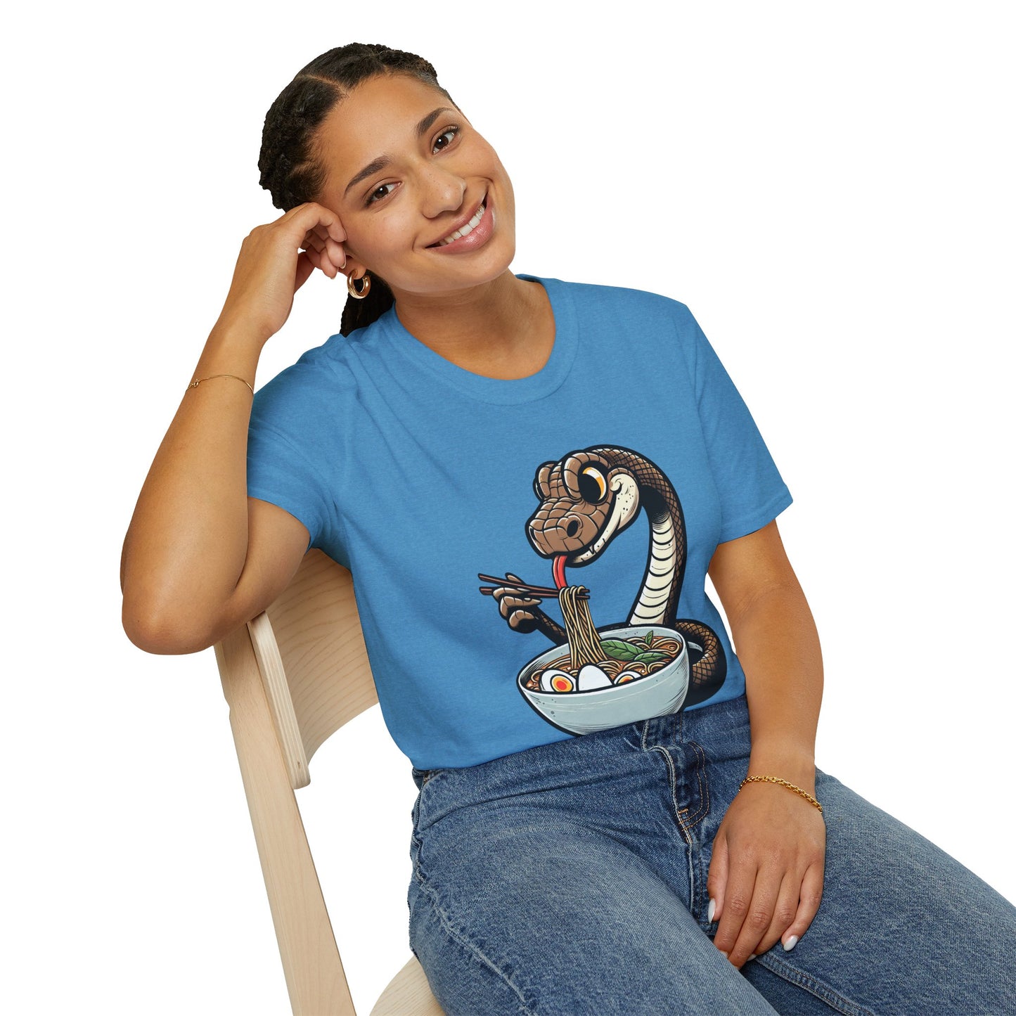 Funny Japanese Anime Snake Eats Ramen King Python T-Shirt