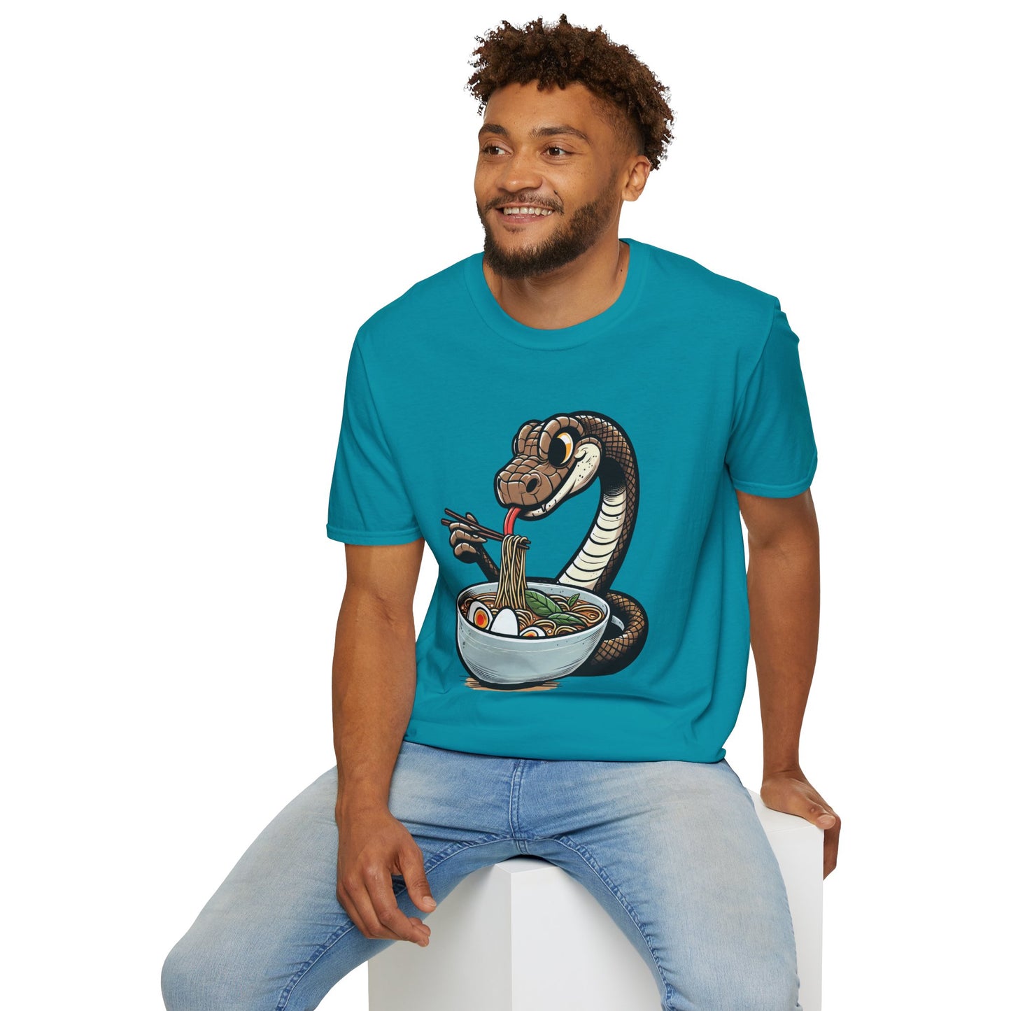 Funny Japanese Anime Snake Eats Ramen King Python T-Shirt