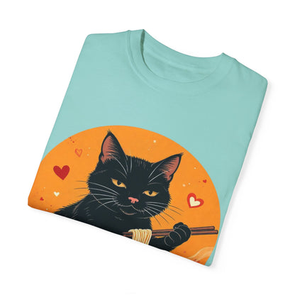Cute Cat Ramen Lover Unisex T-Shirt | Perfect for Foodies & Cat Lovers Noodle Cat Shirt, Ramen Cat T-Shirt, Foodie Lover Shirts, Black Cat Noodle T-Shirts, Retro Cat Tees, Cat Lover Sweatshirts, Black Cat Tee