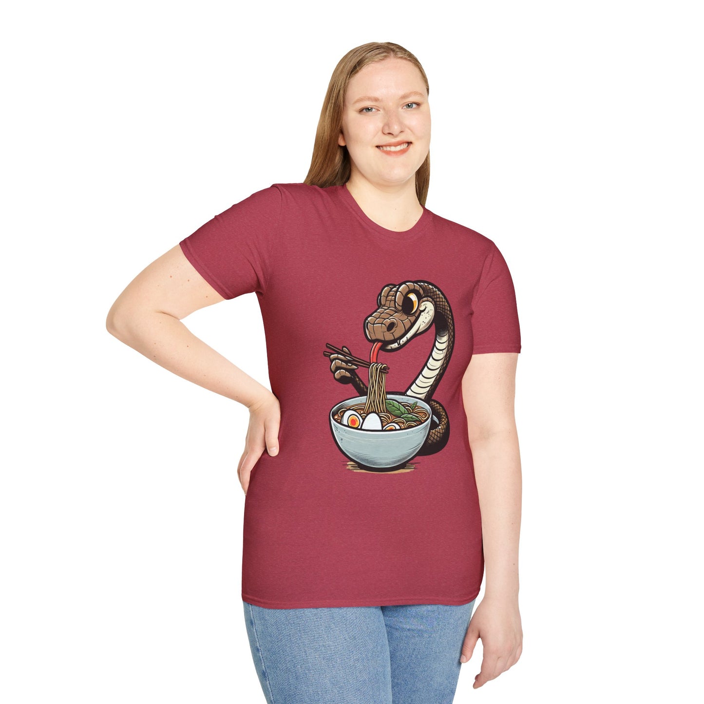 Funny Japanese Anime Snake Eats Ramen King Python T-Shirt