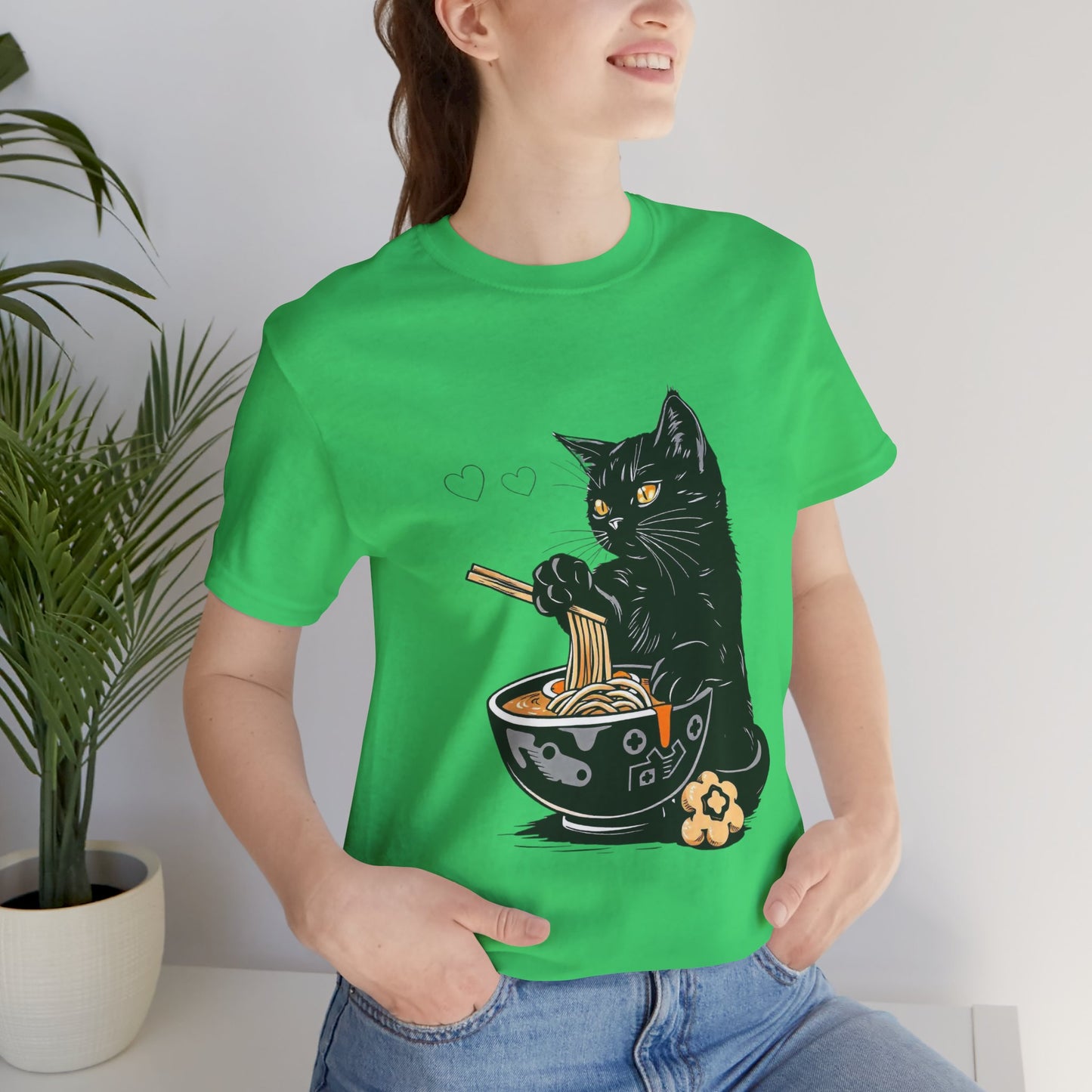 Noodle Cat Shirt, Ramen Cat T-Shirt, Foodie Lover Shirts, Black Cat Noodle T-Shirts, Retro Cat Tees, Cat Lover Sweatshirts, Black Cat Tee