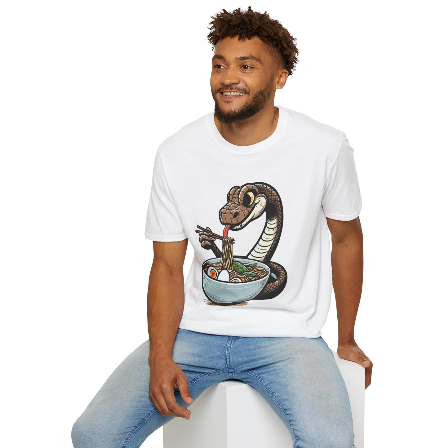 Funny Japanese Anime Snake Eats Ramen King Python T-Shirt