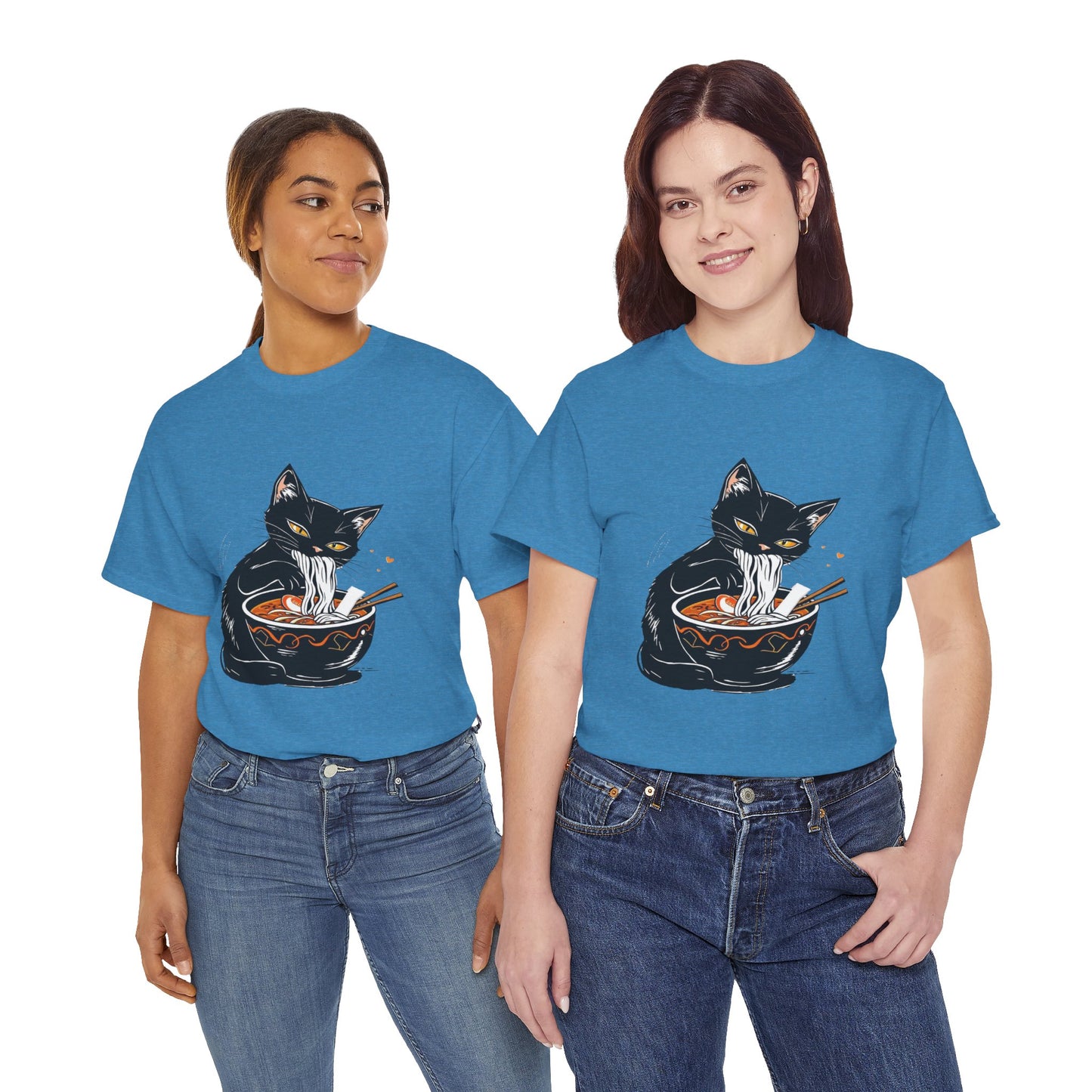 Noodle Cat Shirt, Ramen Cat T-Shirt, Foodie Lover Shirts, Black Cat Noodle T-Shirts, Retro Cat Tees, Cat Lover Sweatshirts, Black Cat Tee