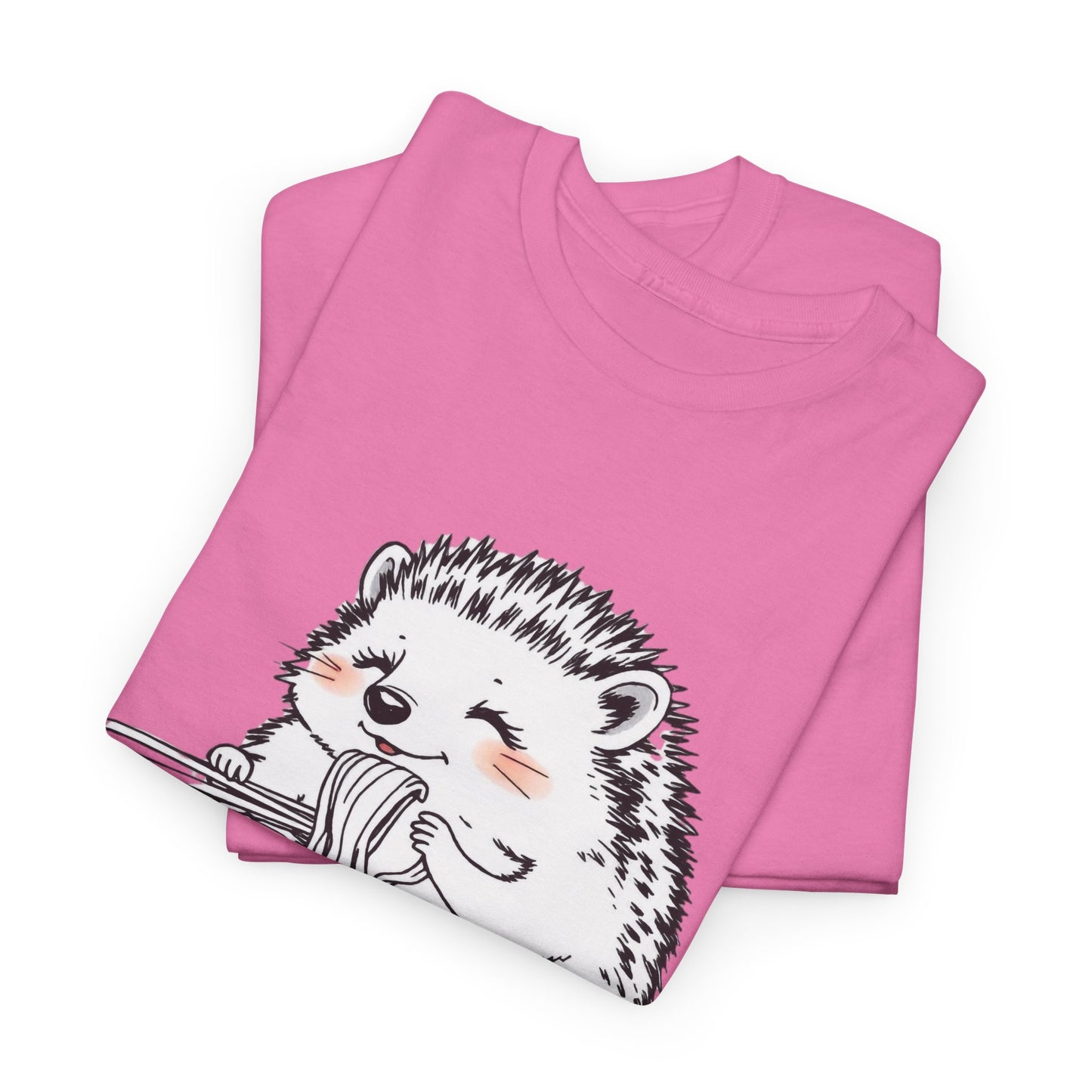 Noodle Hedgehog Shirt, Ramen HedgehogT-Shirt, Foodie Lover Shirts, Black Hedgehog Noodle T-Shirts, Retro HedgehogTees, Hedgehog Lover Sweatshirts, Black Hedgehog Tee Cute Hedgehog Eating Noodles Unisex Heavy Cotton Tee