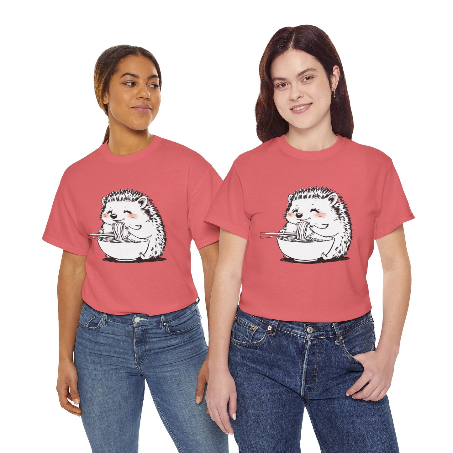 Noodle Hedgehog Shirt, Ramen HedgehogT-Shirt, Foodie Lover Shirts, Black Hedgehog Noodle T-Shirts, Retro HedgehogTees, Hedgehog Lover Sweatshirts, Black Hedgehog Tee Cute Hedgehog Eating Noodles Unisex Heavy Cotton Tee