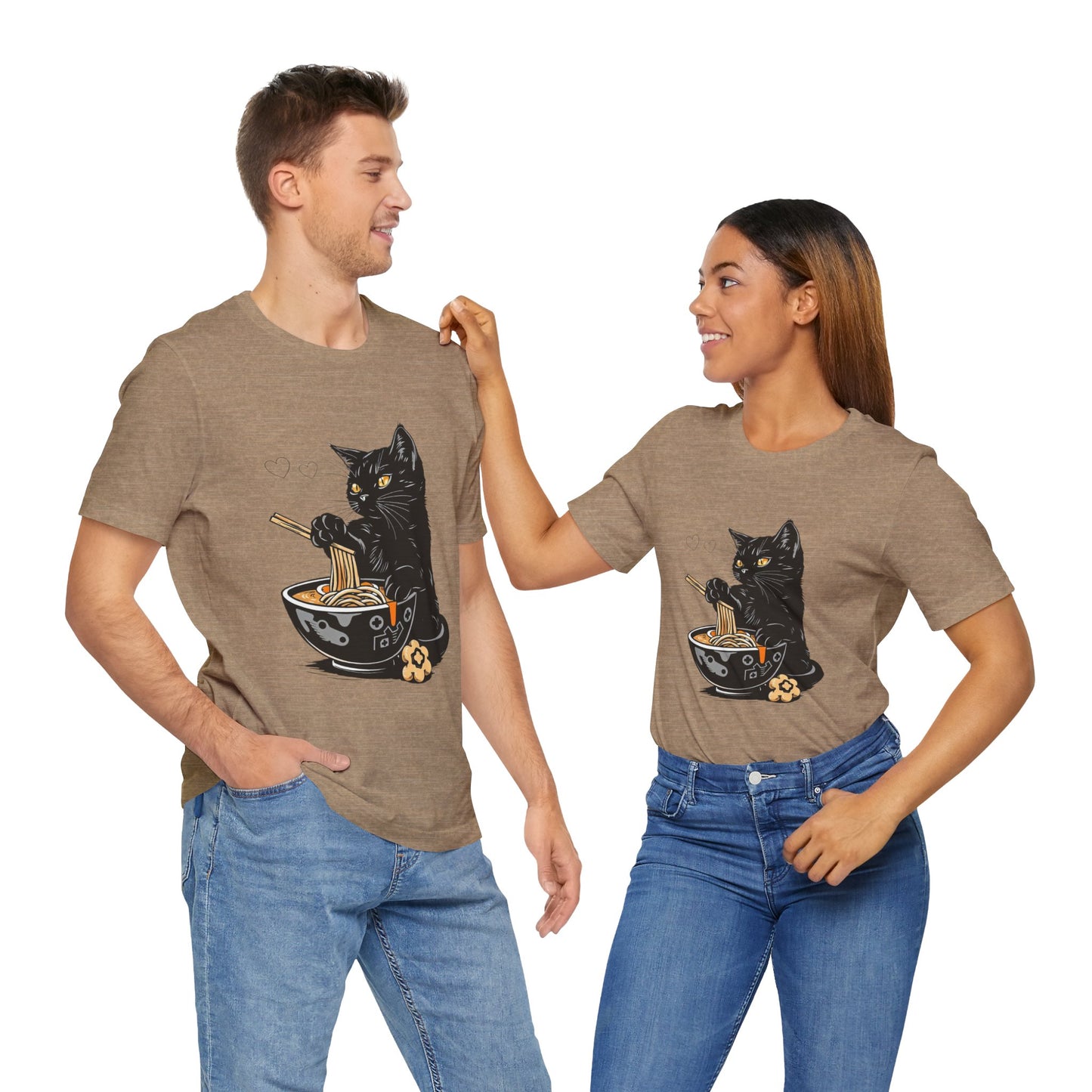 Noodle Cat Shirt, Ramen Cat T-Shirt, Foodie Lover Shirts, Black Cat Noodle T-Shirts, Retro Cat Tees, Cat Lover Sweatshirts, Black Cat Tee