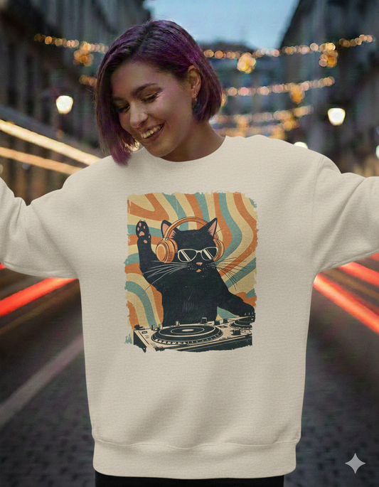 Cool DJ Cat T-Shirt — Funny Cat With Headphones | Music Lover Gift