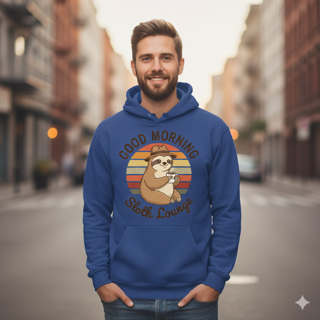 Funny Sloth  – Retro Coffee Lover Tee, New Arrivals, Vintage Aesthetic Sloth Coffee Shirt