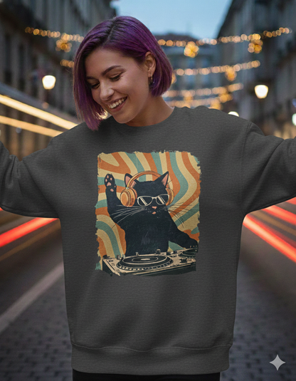 Cool DJ Cat T-Shirt — Funny Cat With Headphones | Music Lover Gift