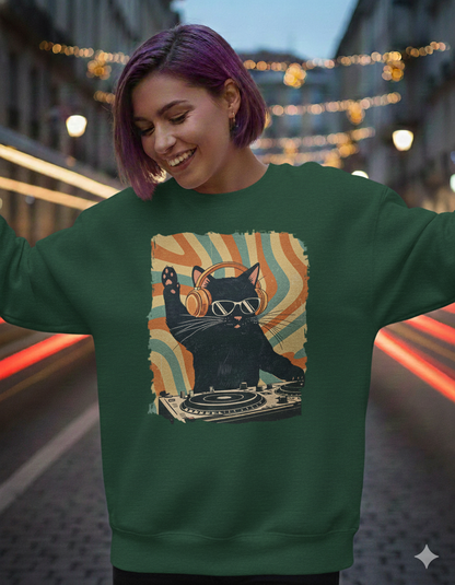 Cool DJ Cat T-Shirt — Funny Cat With Headphones | Music Lover Gift